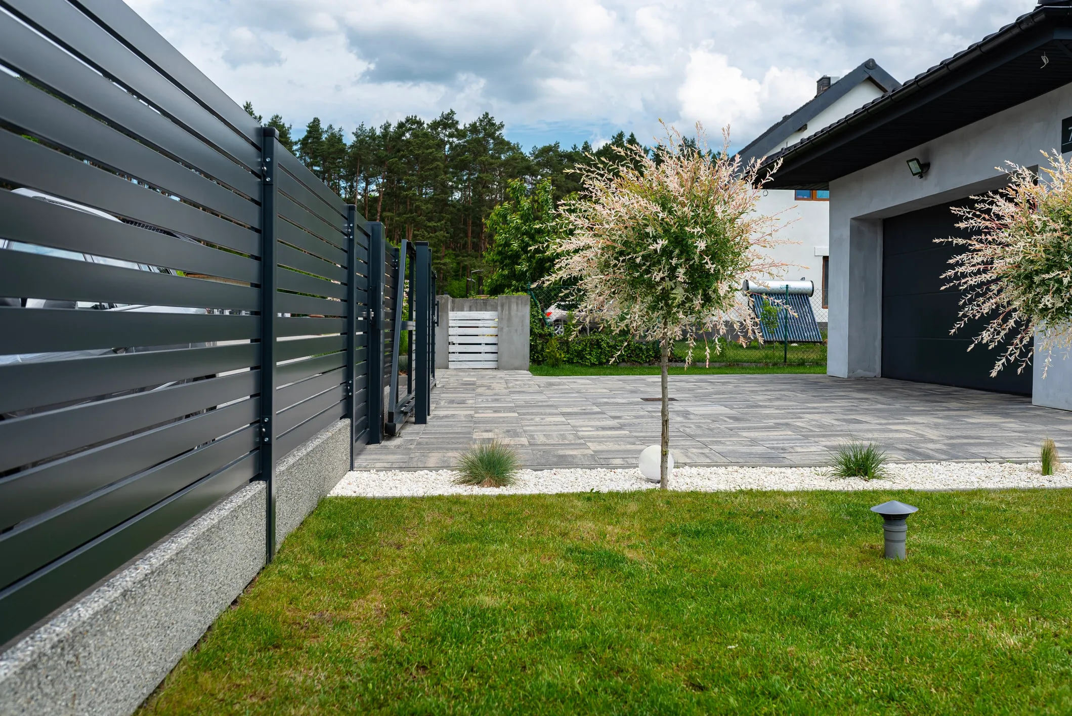 Residential Fence with Automatic Gate