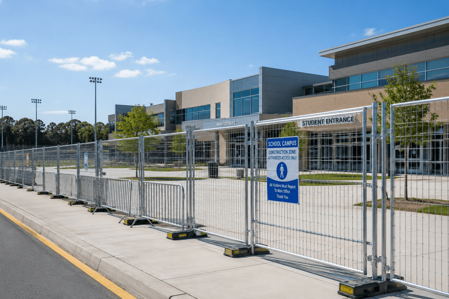 School and campus temporary fencing