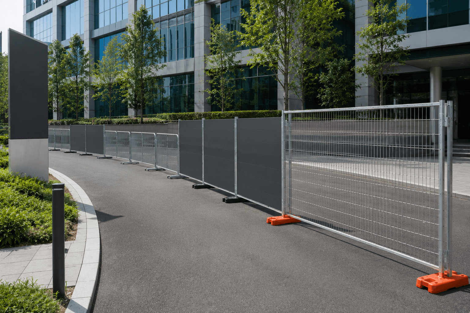 Temporary perimeter fencing